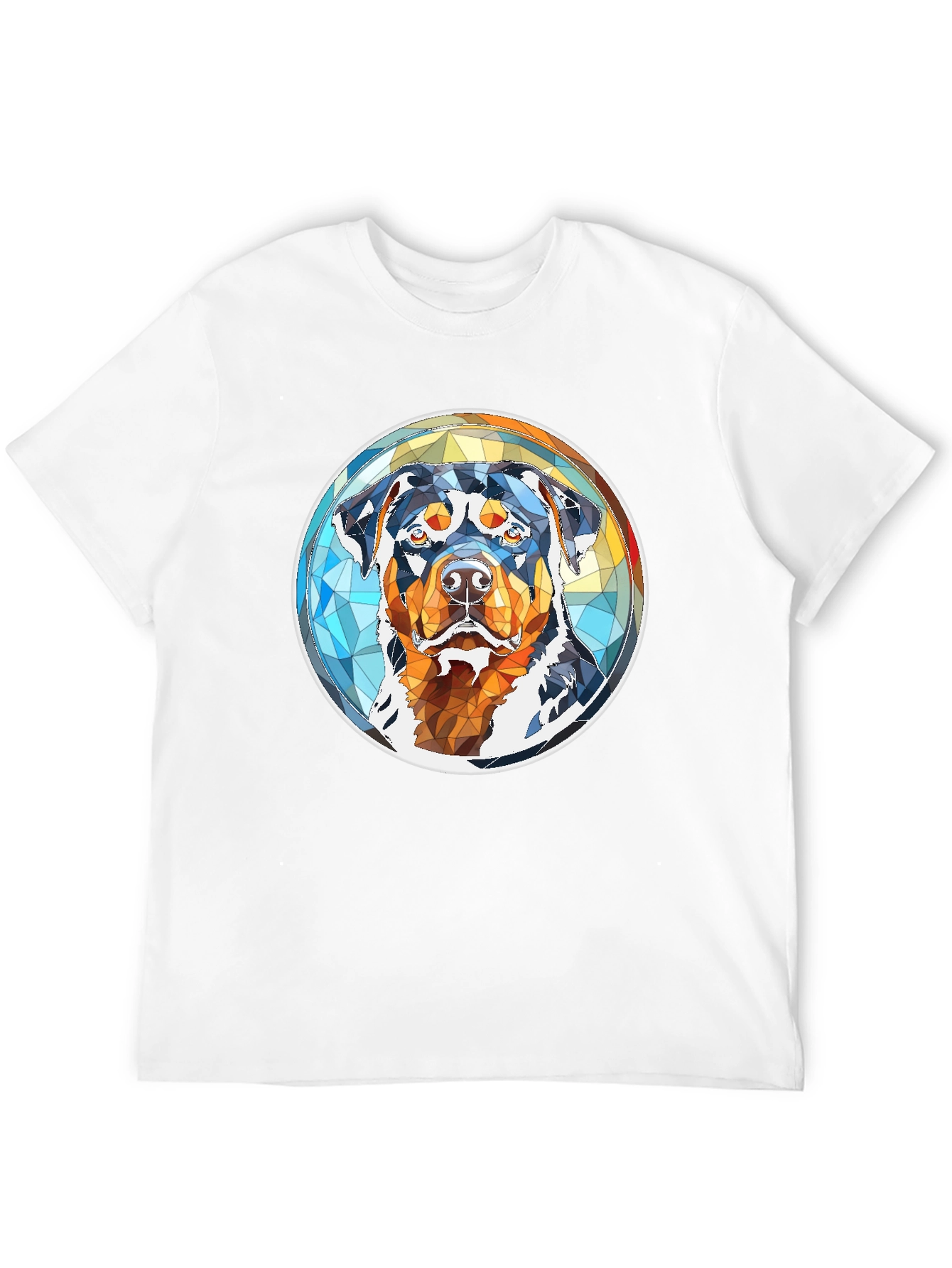 Rottweiler Geometric Art Black T-Shirt