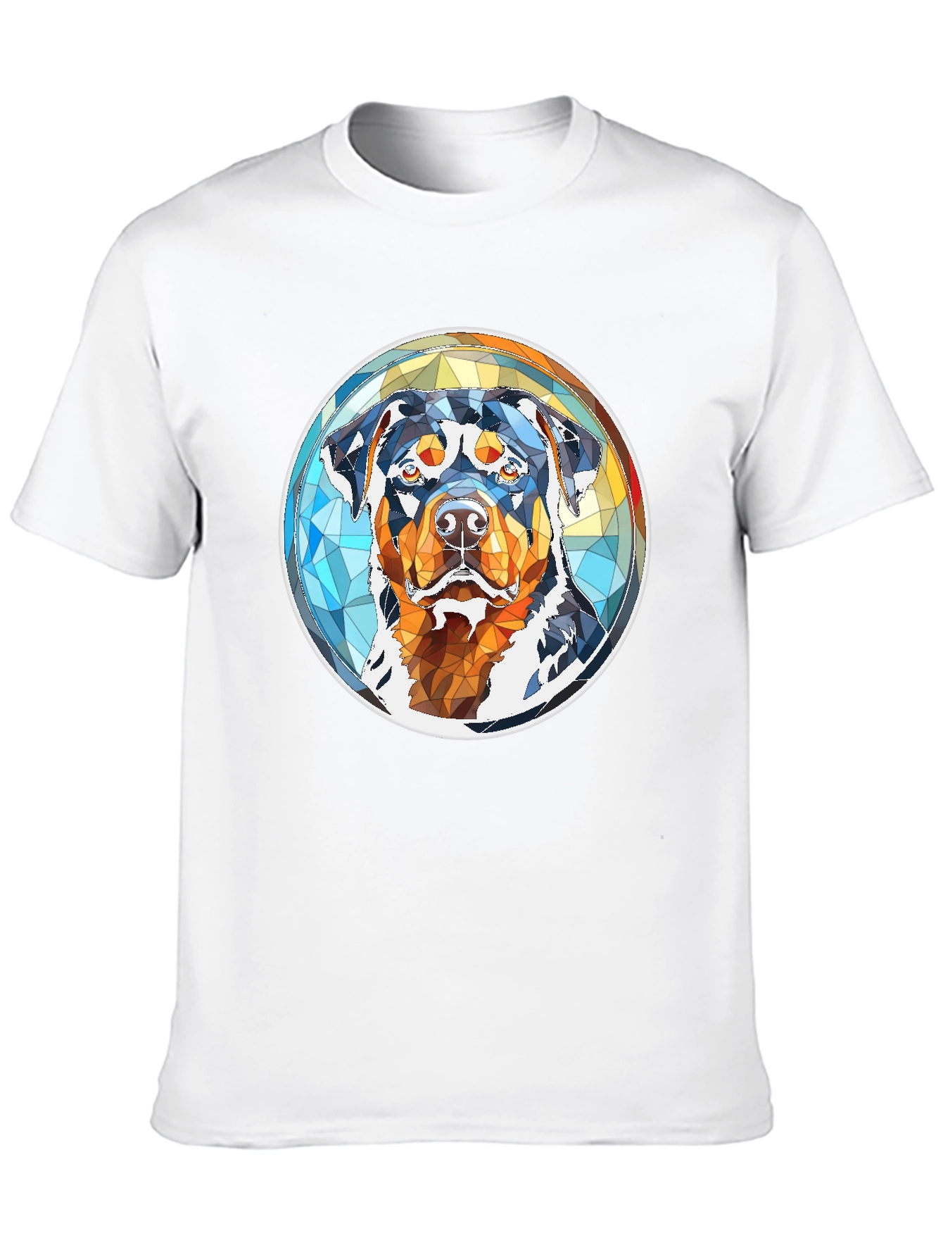 Rottweiler Geometric Art Black T-Shirt