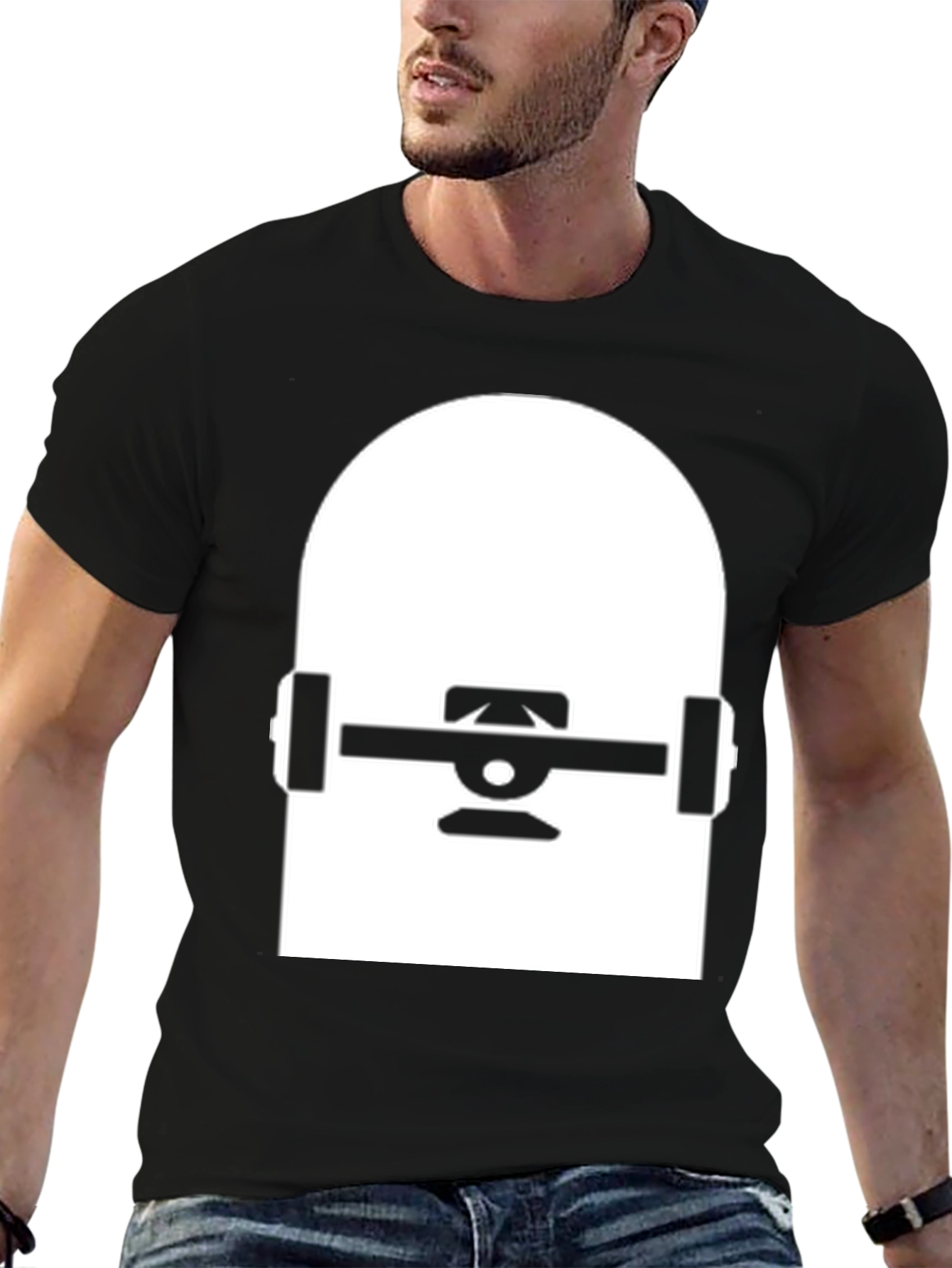 Skateboard Graphic Tee - Black Cotton Blend