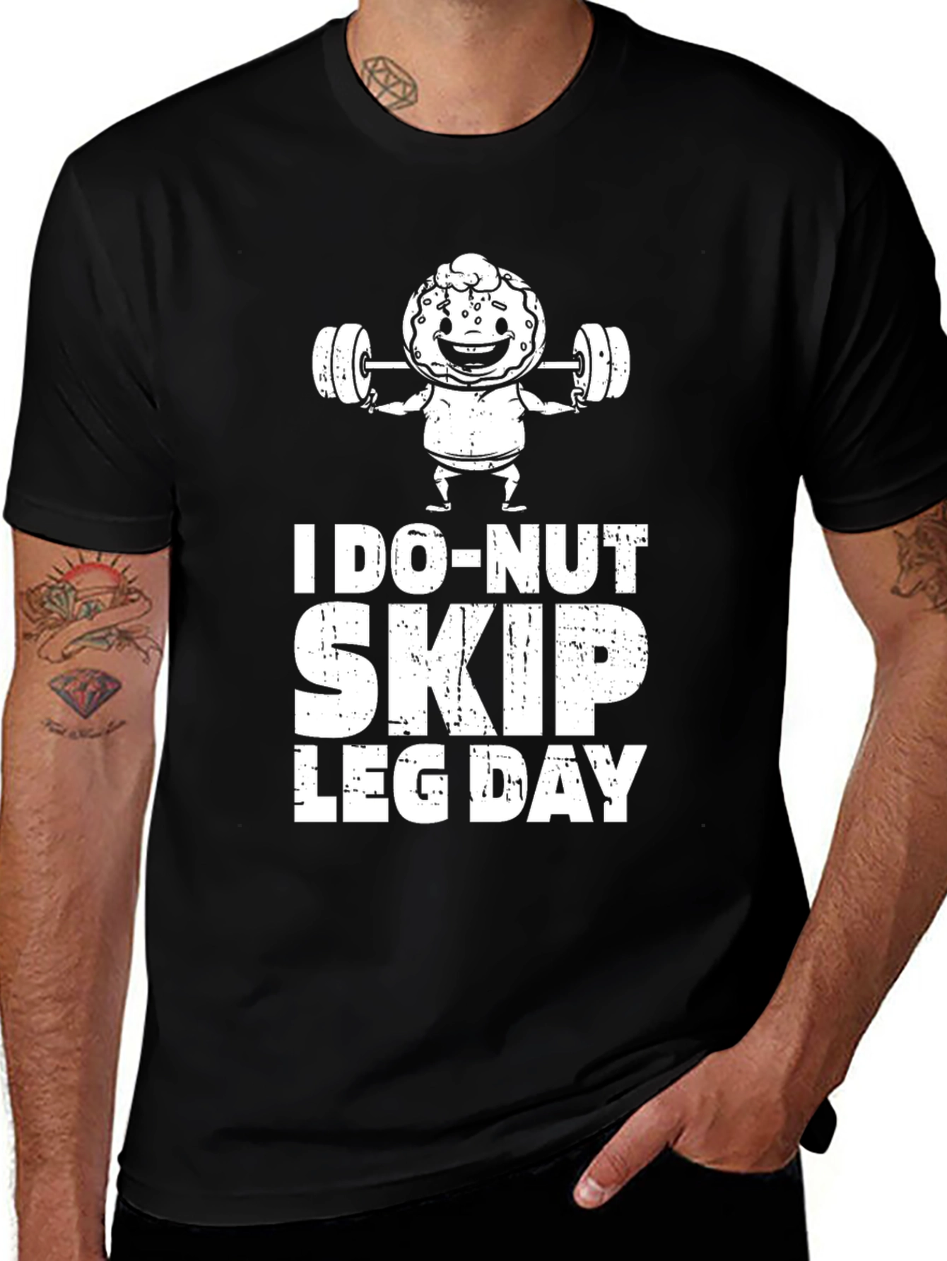 I Do-Nut Skip Leg Day Black T-Shirt
