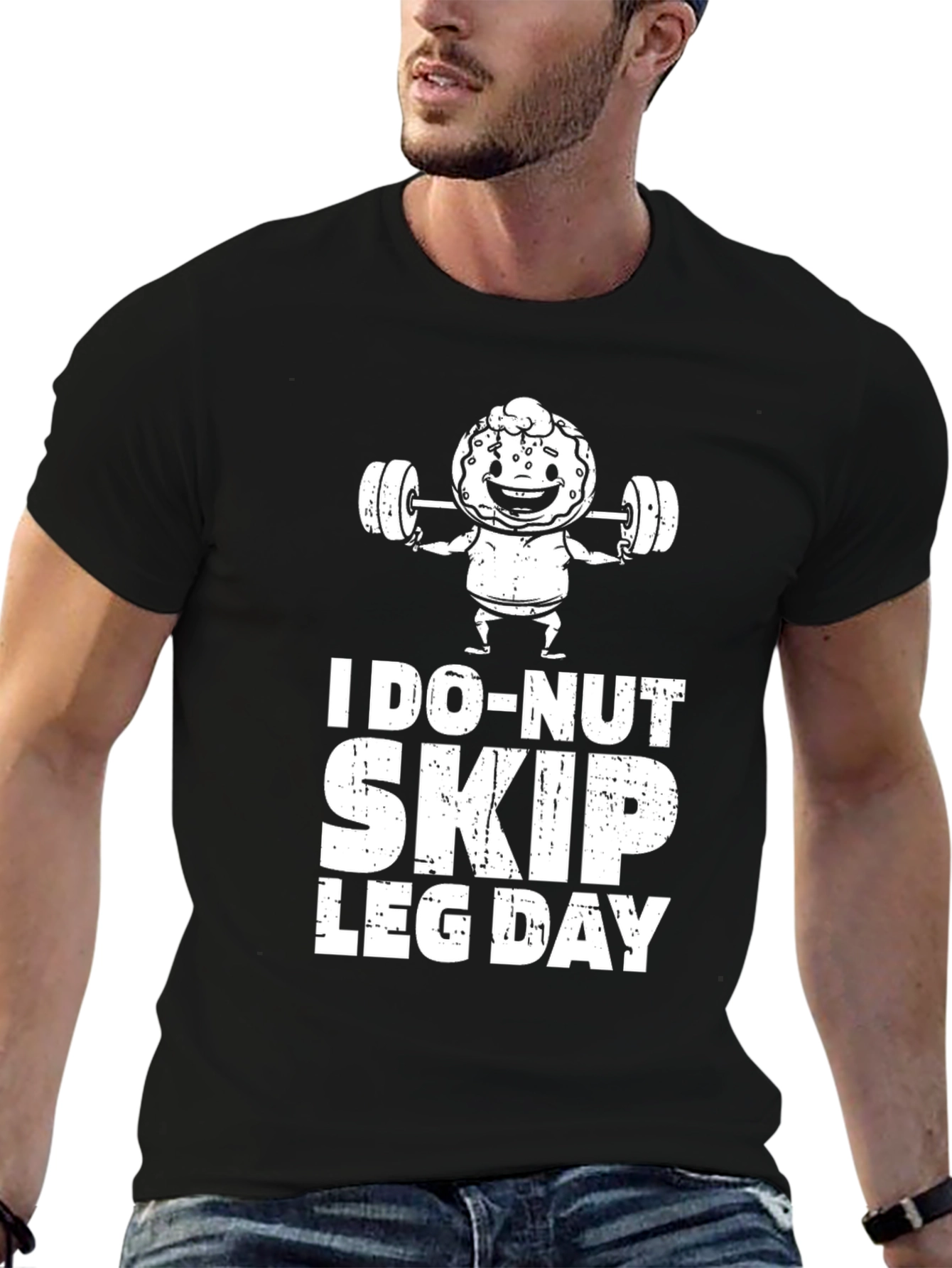 I Do-Nut Skip Leg Day Black T-Shirt
