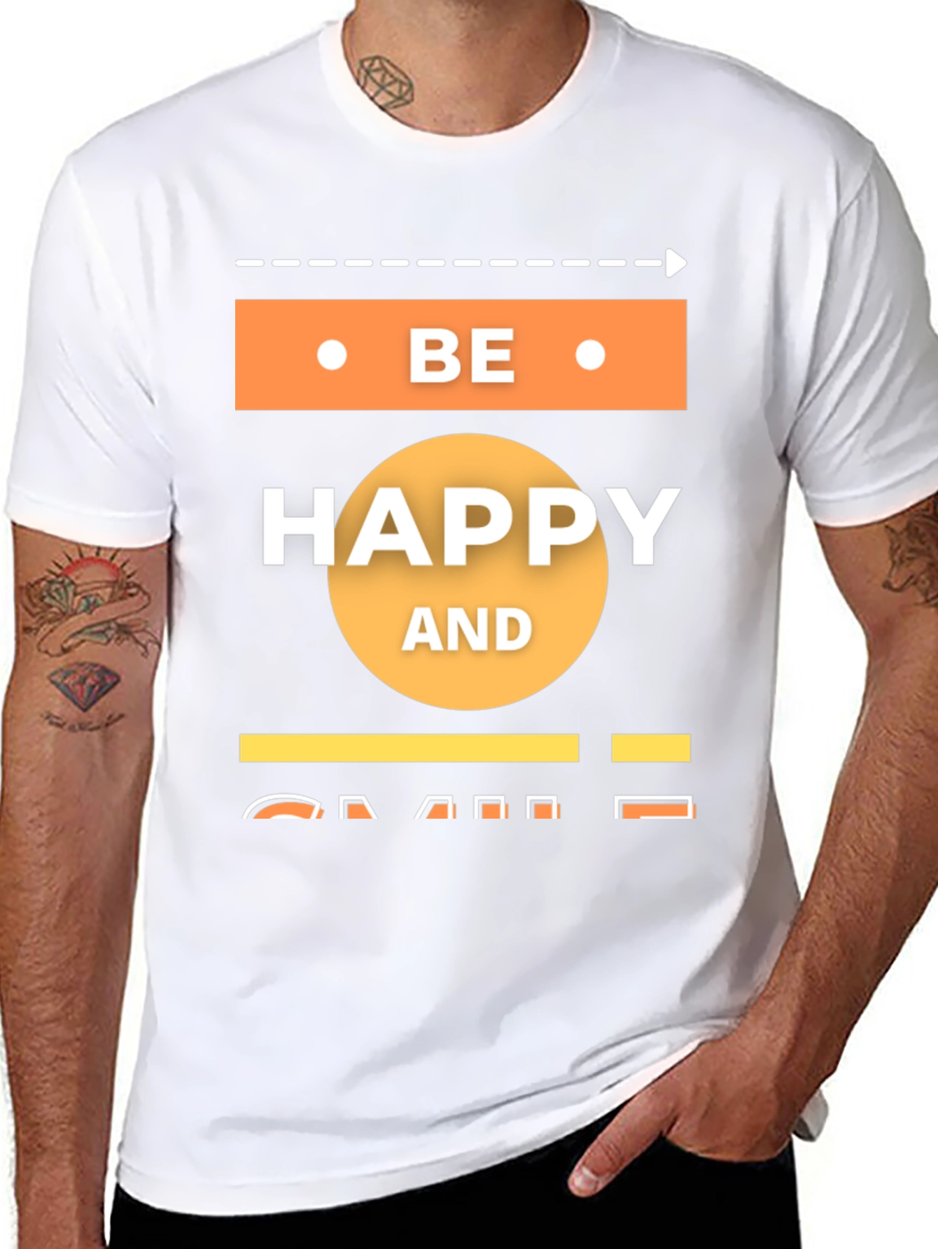 Be Happy T-Shirt - Mens Black Graphic Tee