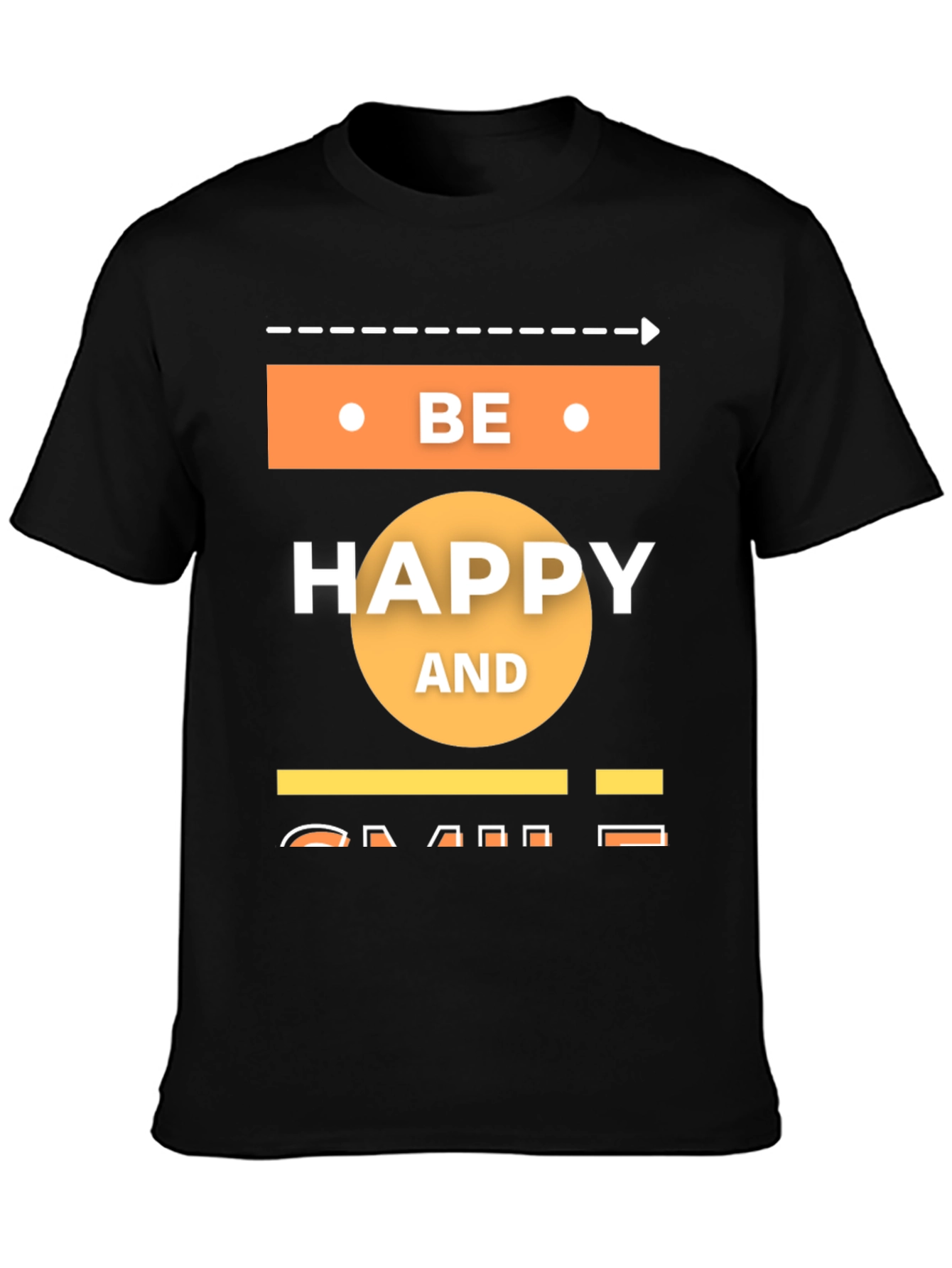 Be Happy T-Shirt - Mens Black Graphic Tee