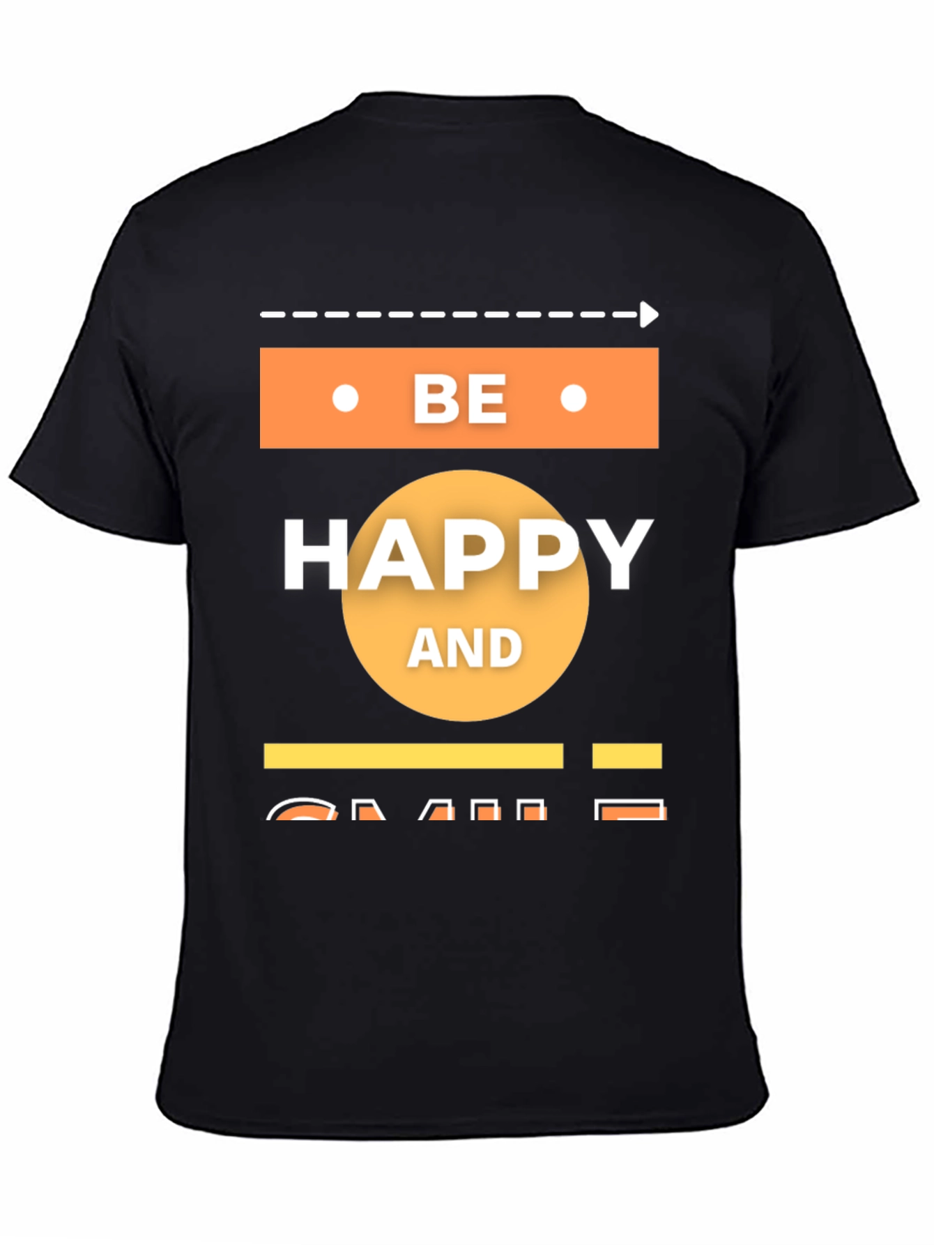 Be Happy T-Shirt - Mens Black Graphic Tee