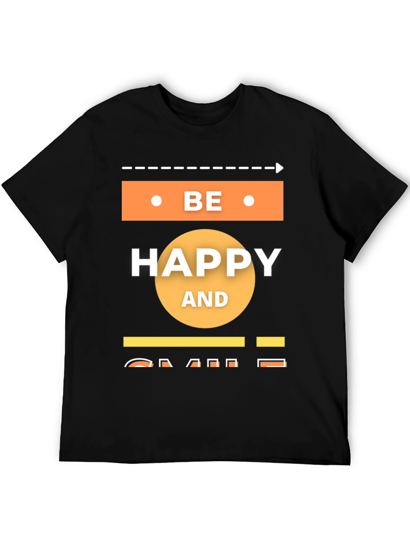 Be Happy T-Shirt - Mens Black Graphic Tee