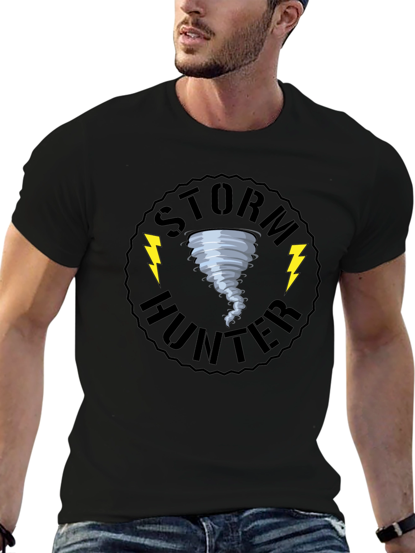 Storm Hunter Black Graphic T-Shirt