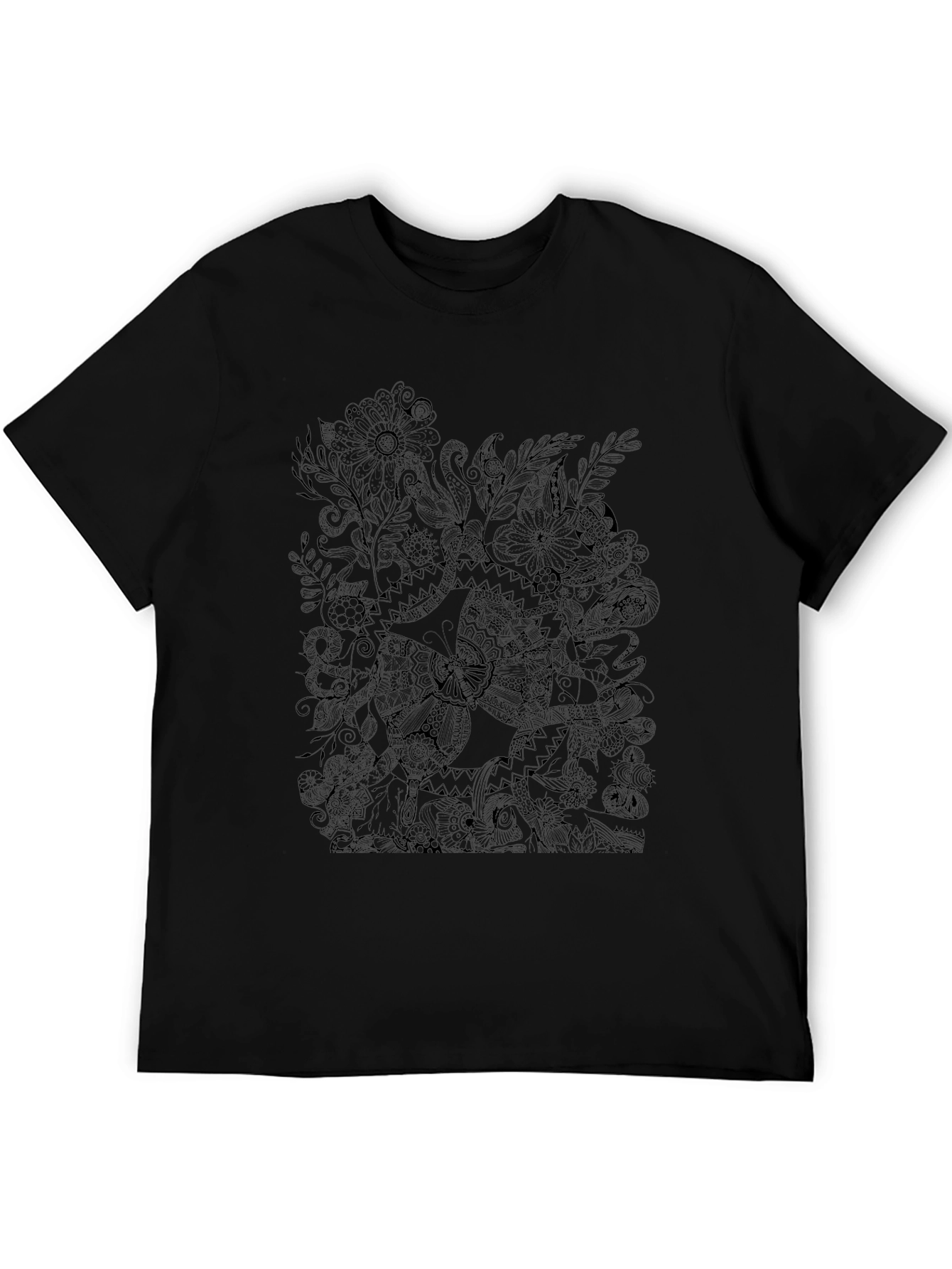 Nature Inspired Black Graphic Tee