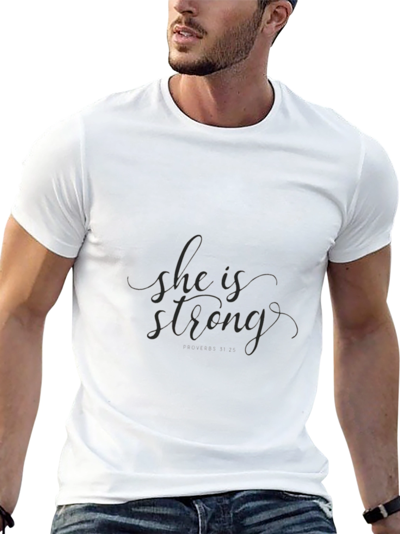 She is Strong T-Shirt - Black Cotton Tee