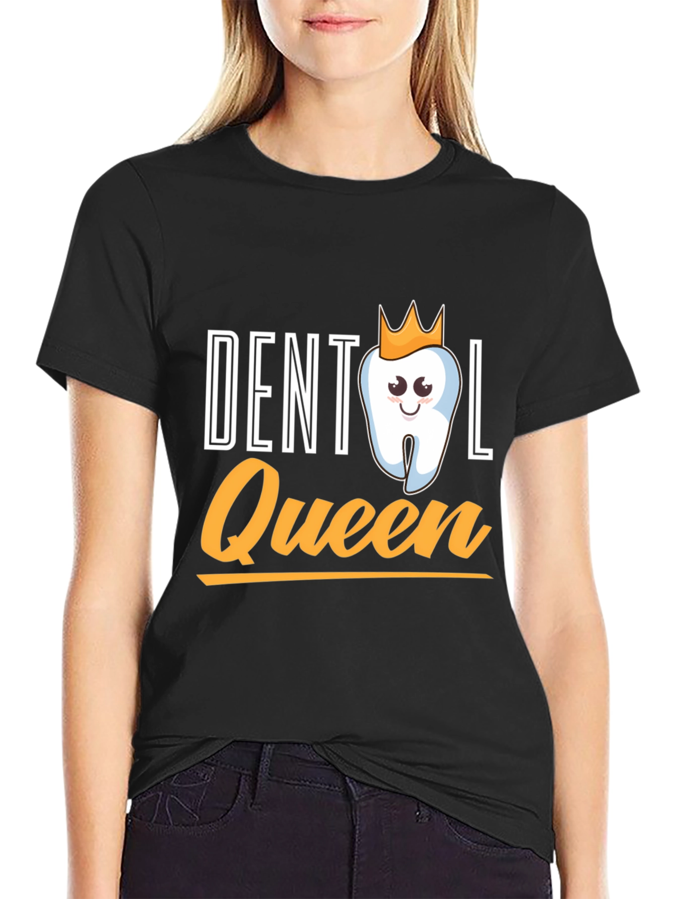 Dental Queen Black T-Shirt Funny Dentist Gift