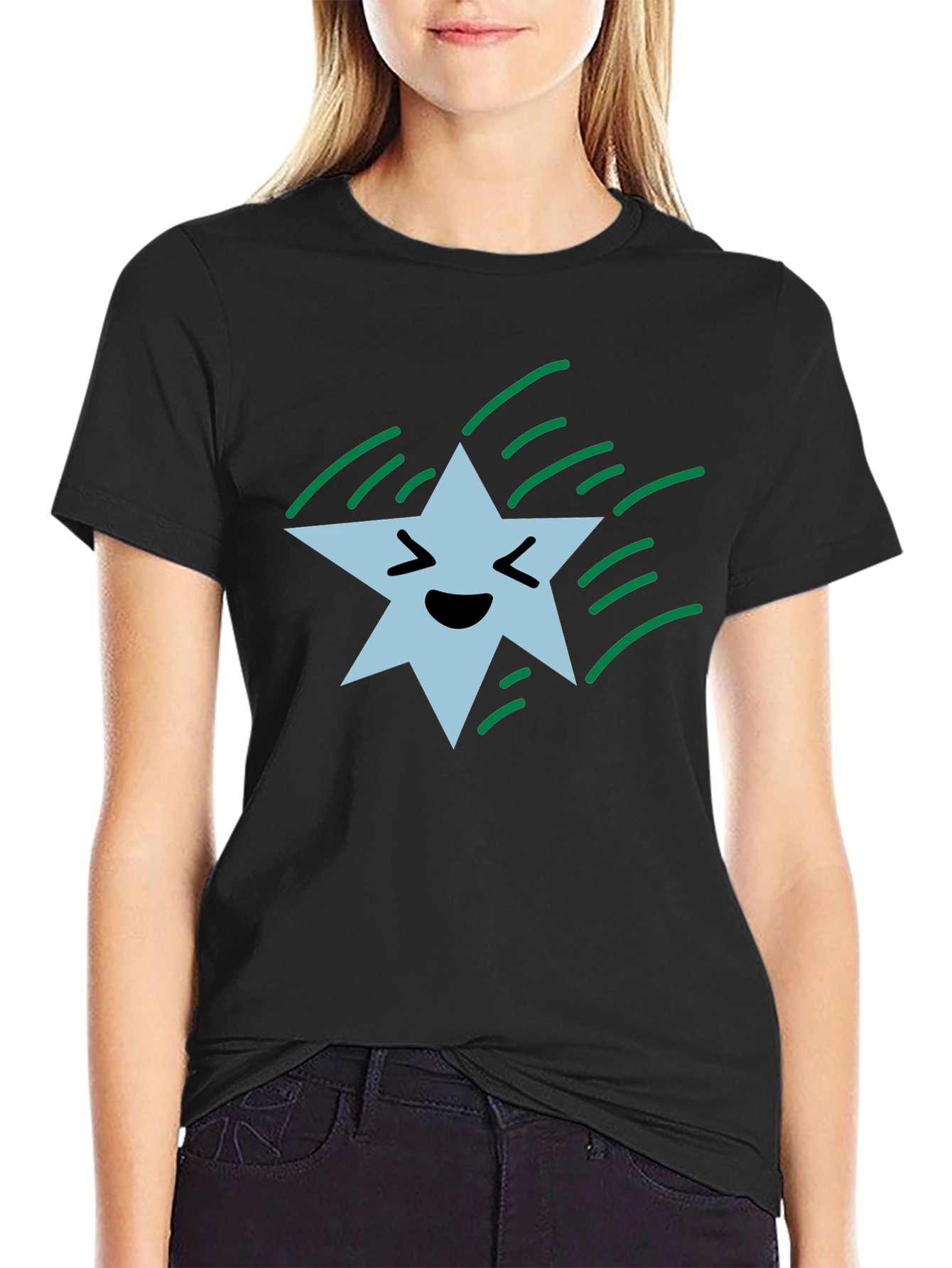 Smiling Star Black T-Shirt
