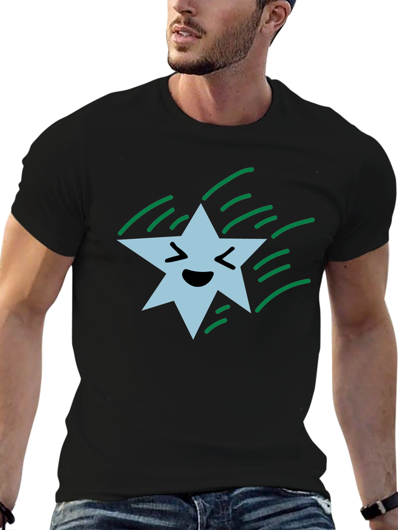 Smiling Star Black T-Shirt