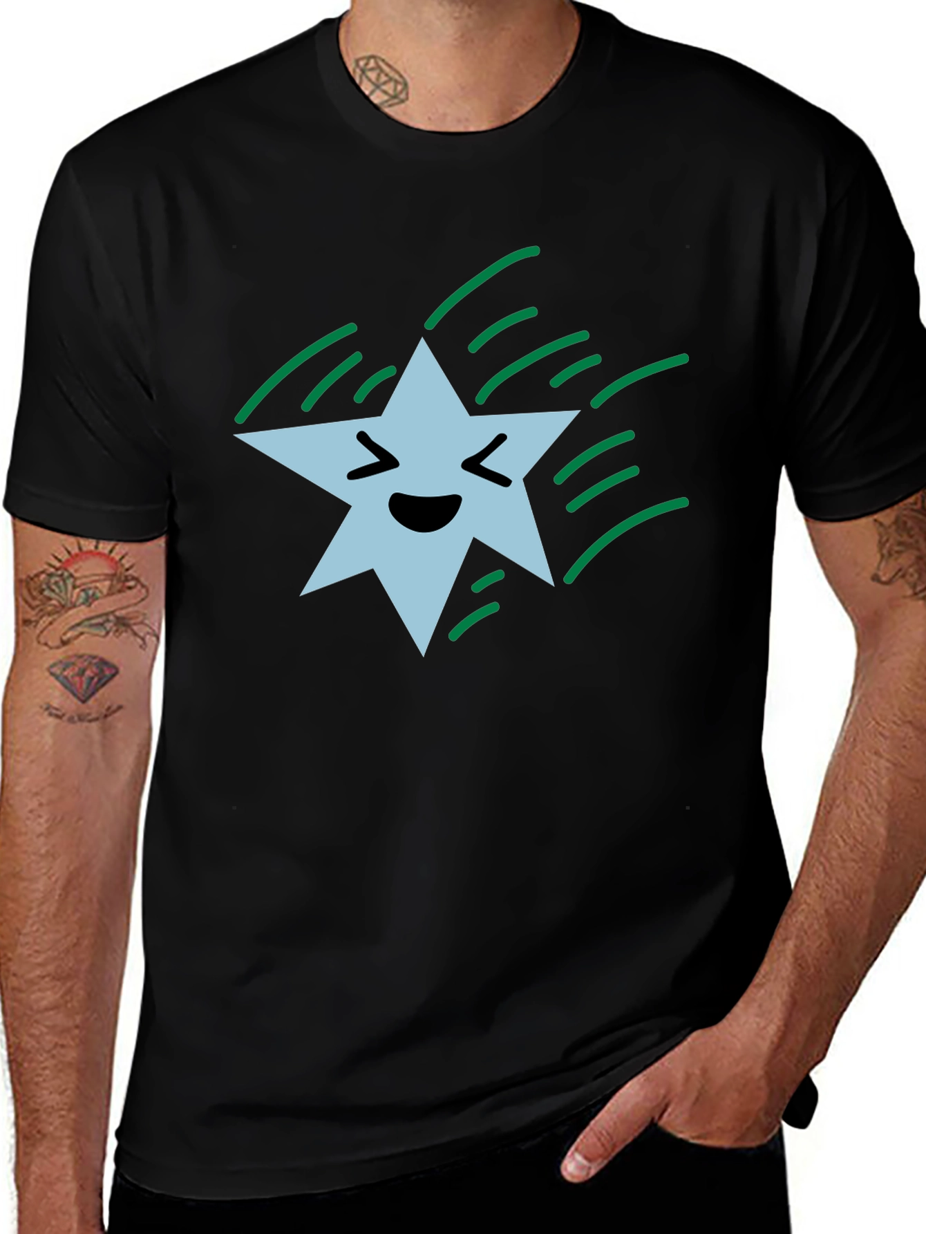 Smiling Star Black T-Shirt
