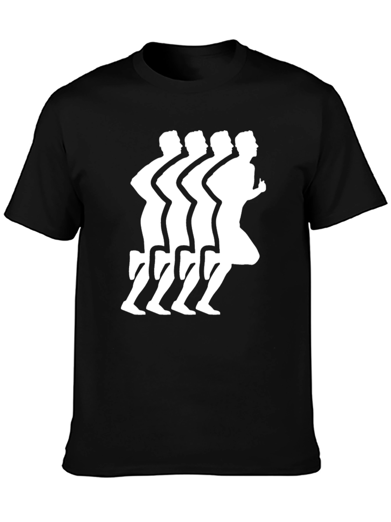 Mens Black Running Graphic T-Shirt