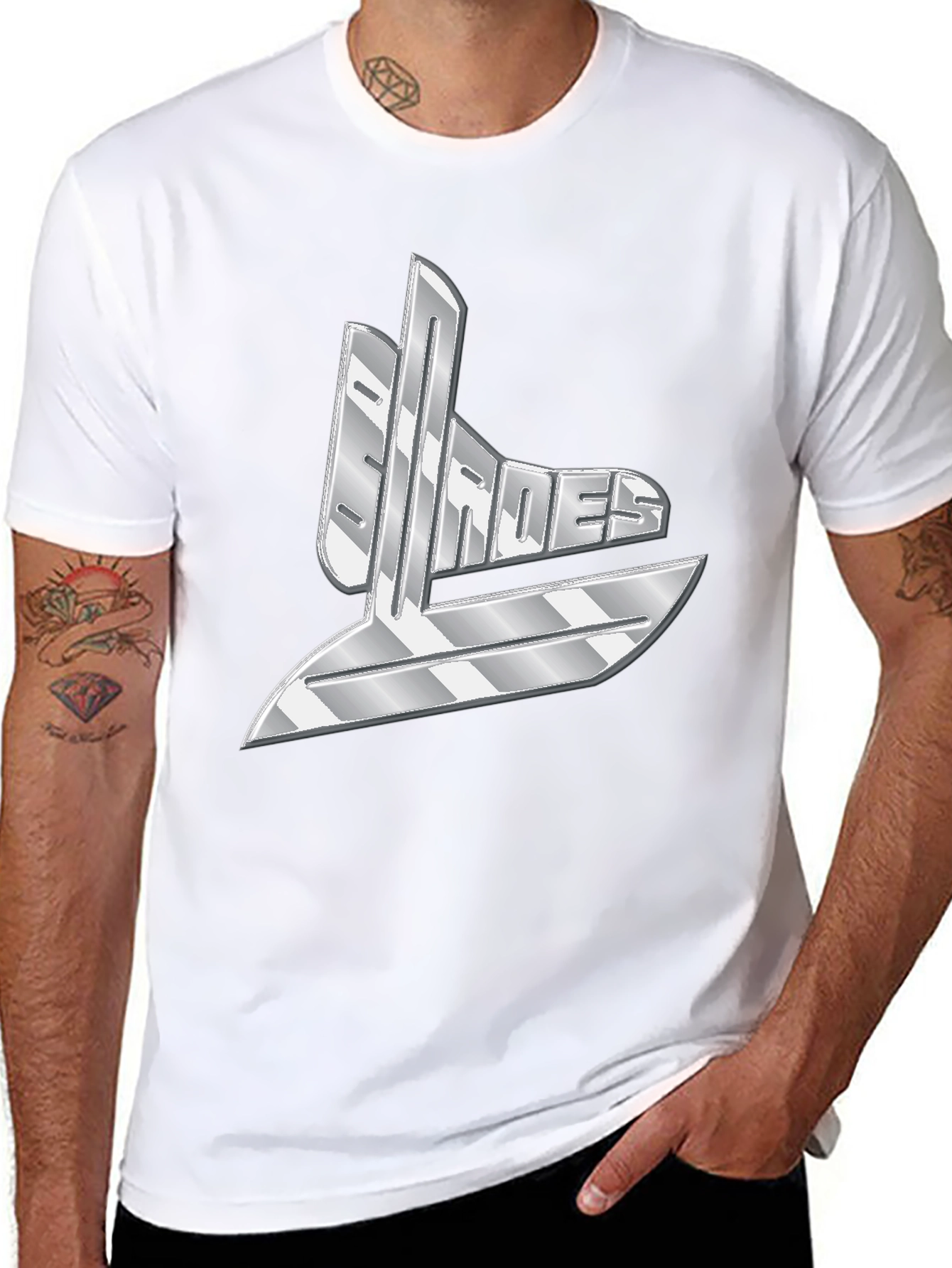 Shades Graphic T-Shirt - Bold Silver Design