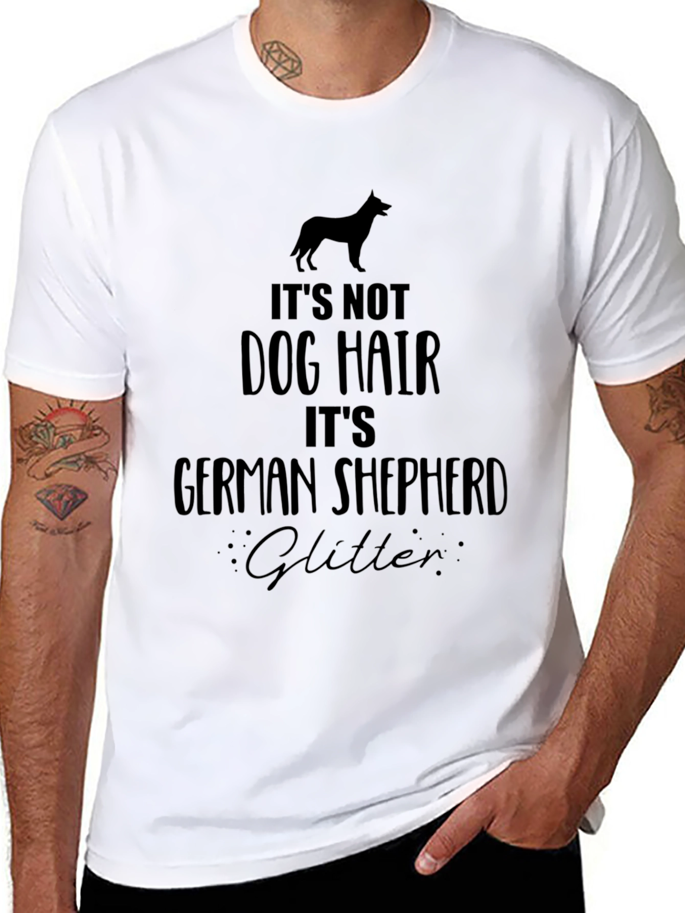 German Shepherd Glitter T-Shirt - Dog Lover Tee
