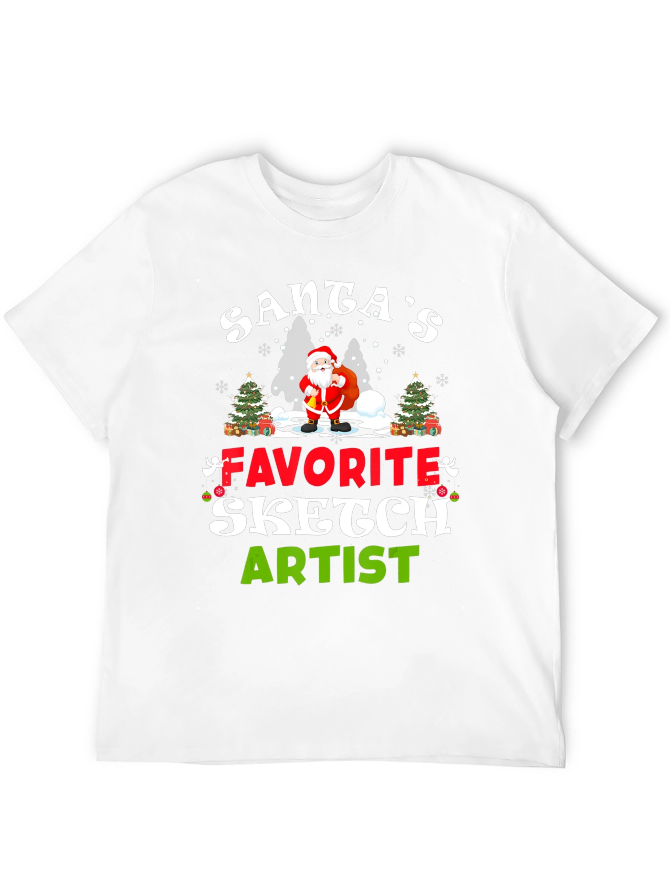 Santas Favorite Sketch Artist Holiday Tee