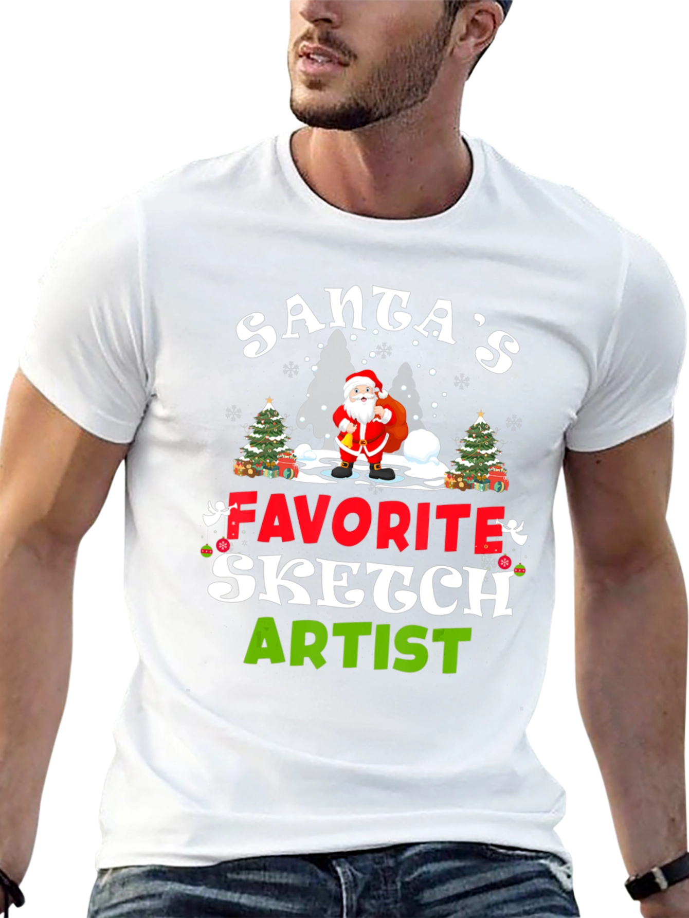 Santas Favorite Sketch Artist Holiday Tee
