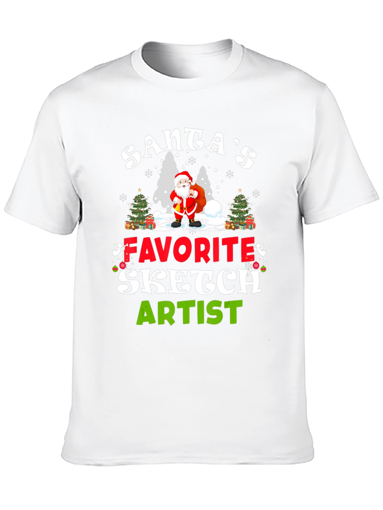 Santas Favorite Sketch Artist Holiday Tee