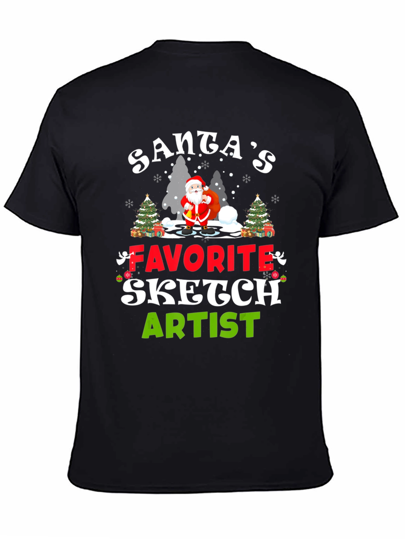 Santas Favorite Sketch Artist Holiday Tee