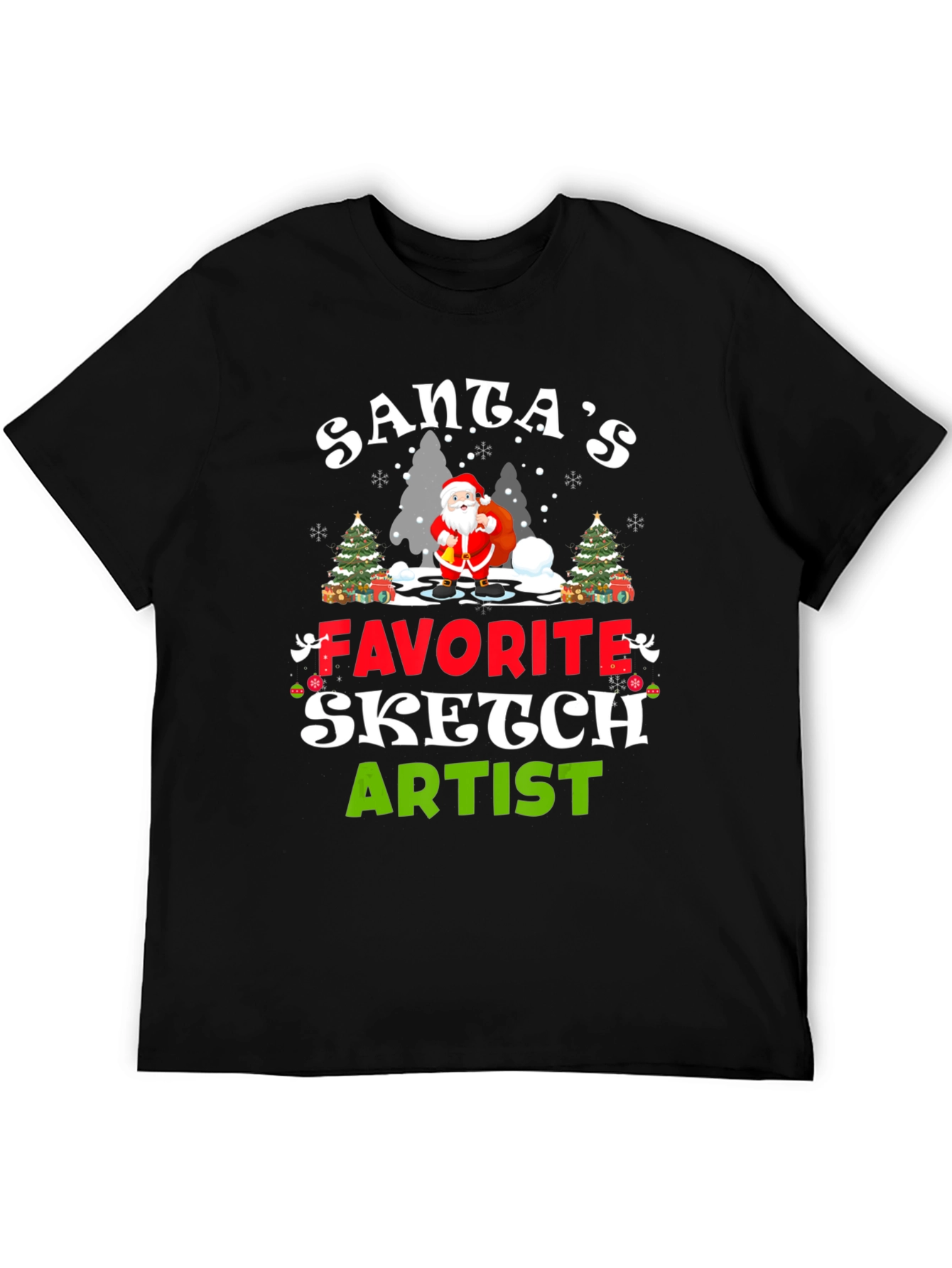 Santas Favorite Sketch Artist Holiday Tee