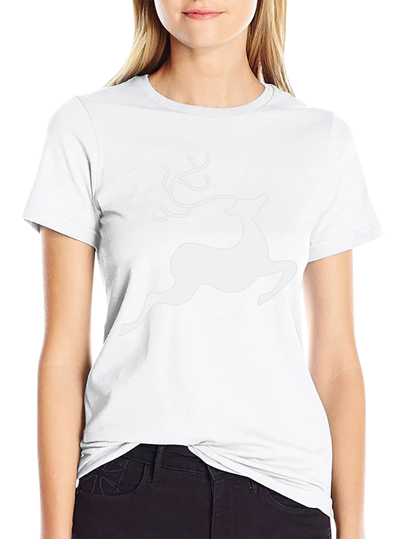 Reindeer Graphic Tee - Black Holiday Shirt