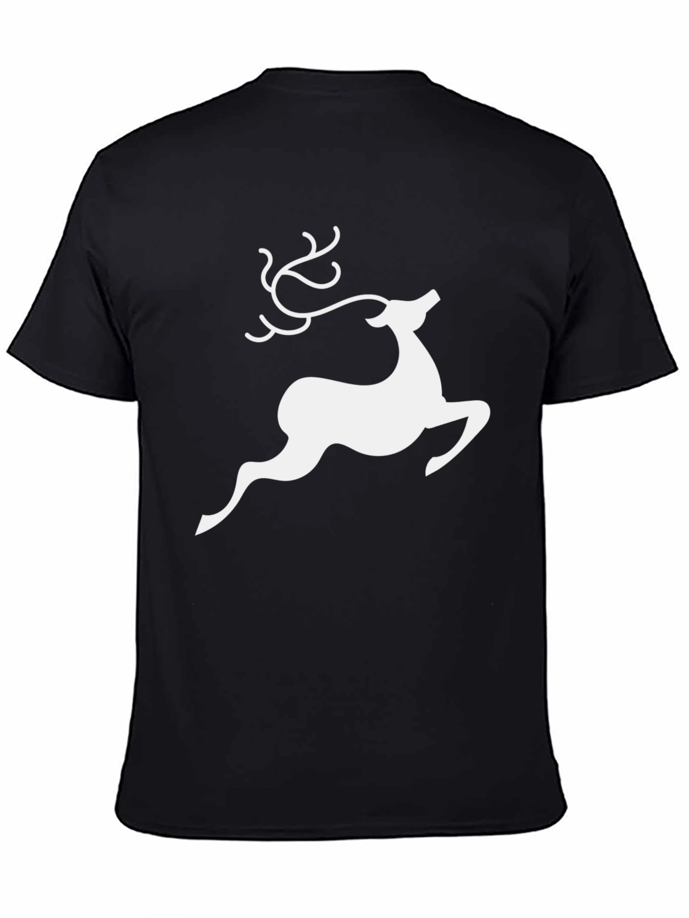 Reindeer Graphic Tee - Black Holiday Shirt