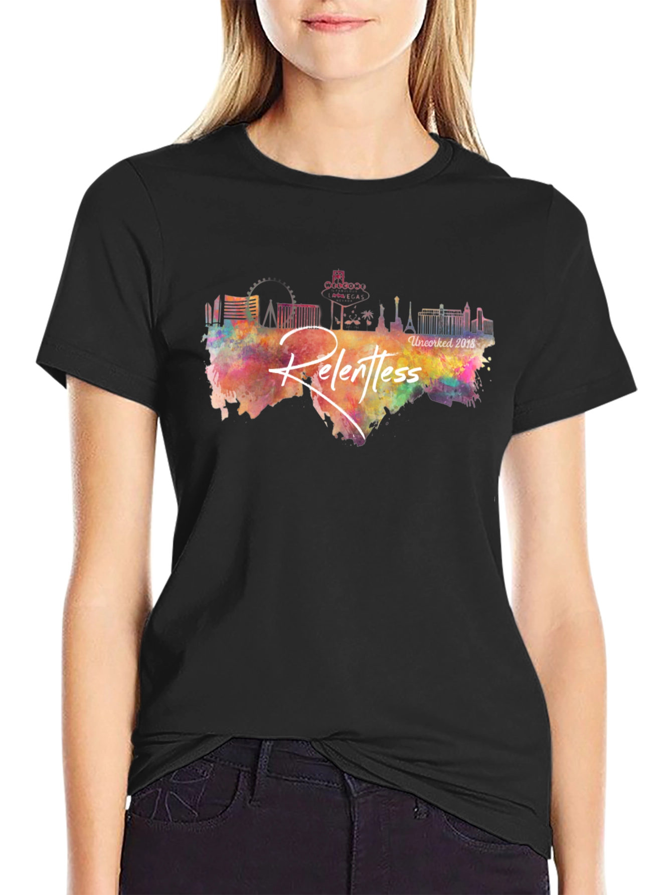 Relentless Vegas Skyline Black T-Shirt
