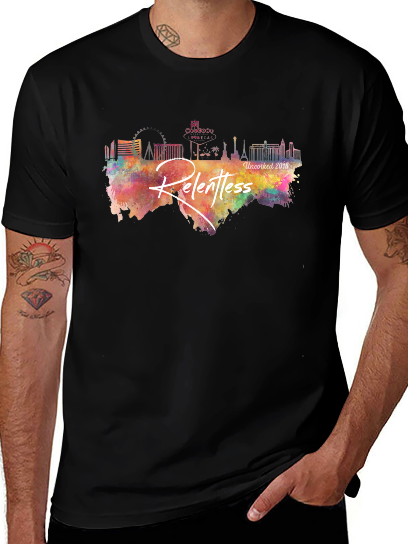 Relentless Vegas Skyline Black T-Shirt