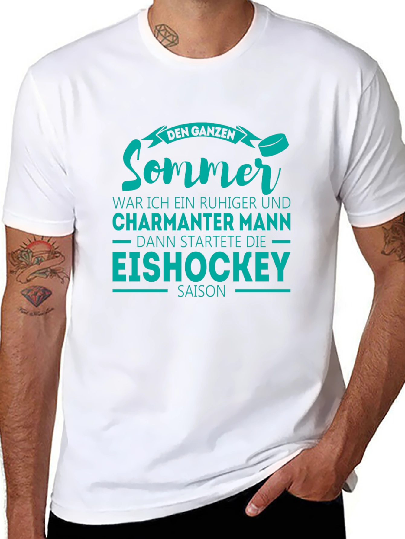 Funny Ice Hockey Summer Mens T-Shirt