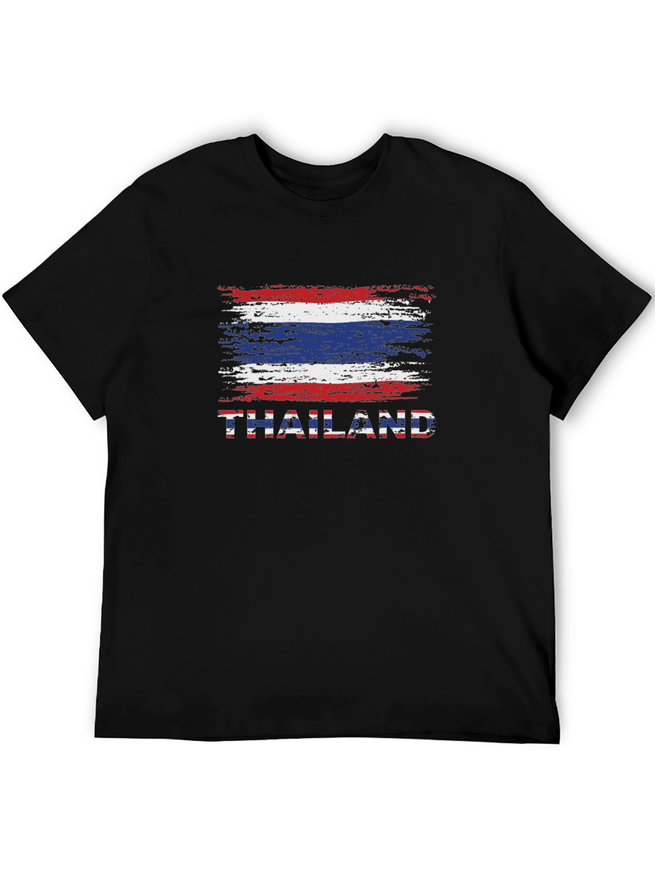 Thailand Flag T-Shirt - Black Crew Neck Tee
