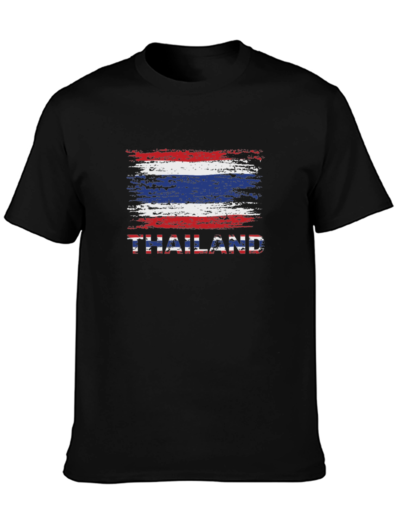 Thailand Flag T-Shirt - Black Crew Neck Tee