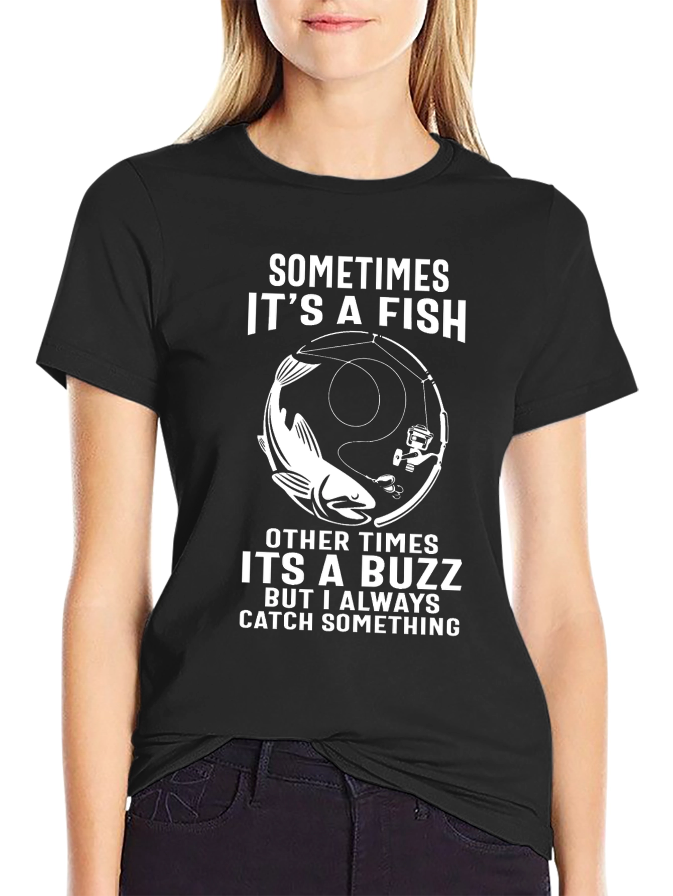 Funny Fishing T-Shirt - Catch Something Design