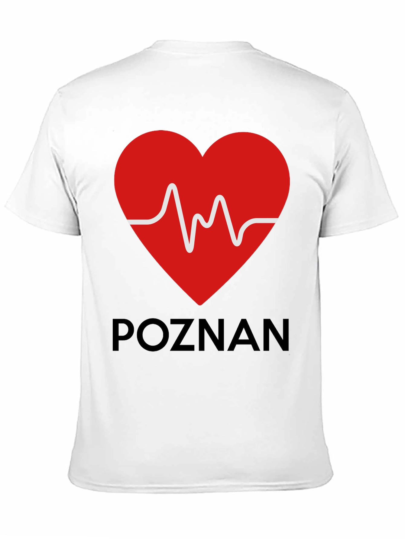 Poznan Heartbeat Graphic Tee - Black Cotton Casual T-Shirt