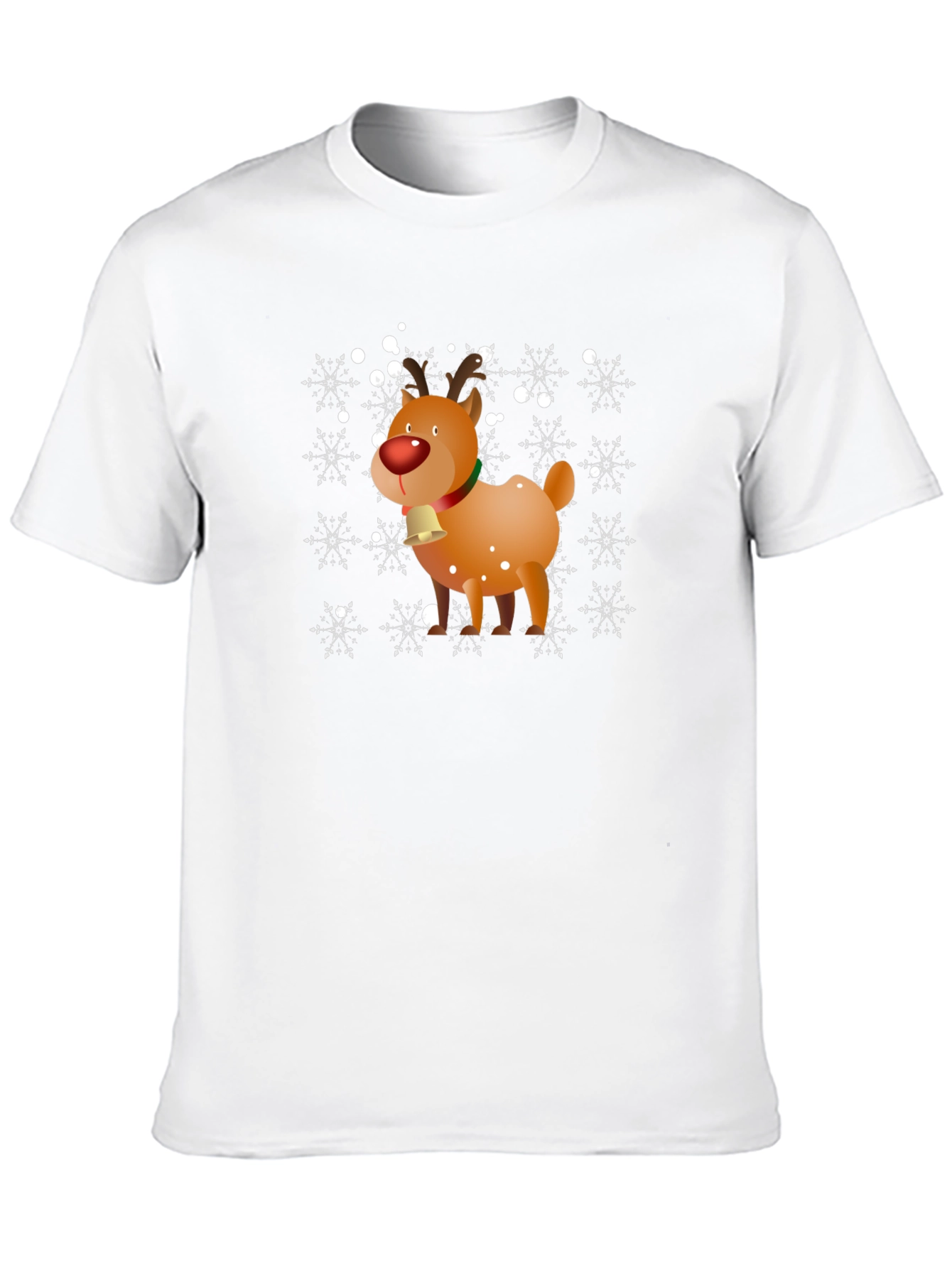 Christmas Reindeer Snowflake Graphic T-Shirt
