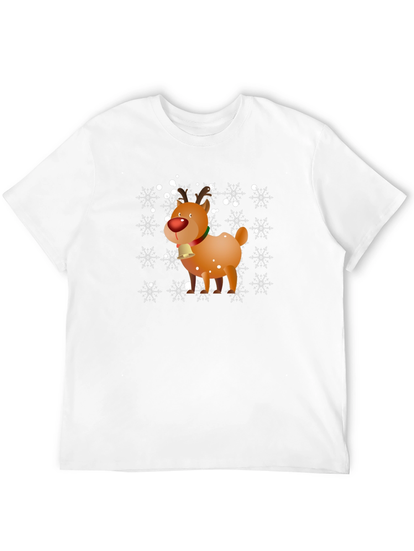 Christmas Reindeer Snowflake Graphic T-Shirt