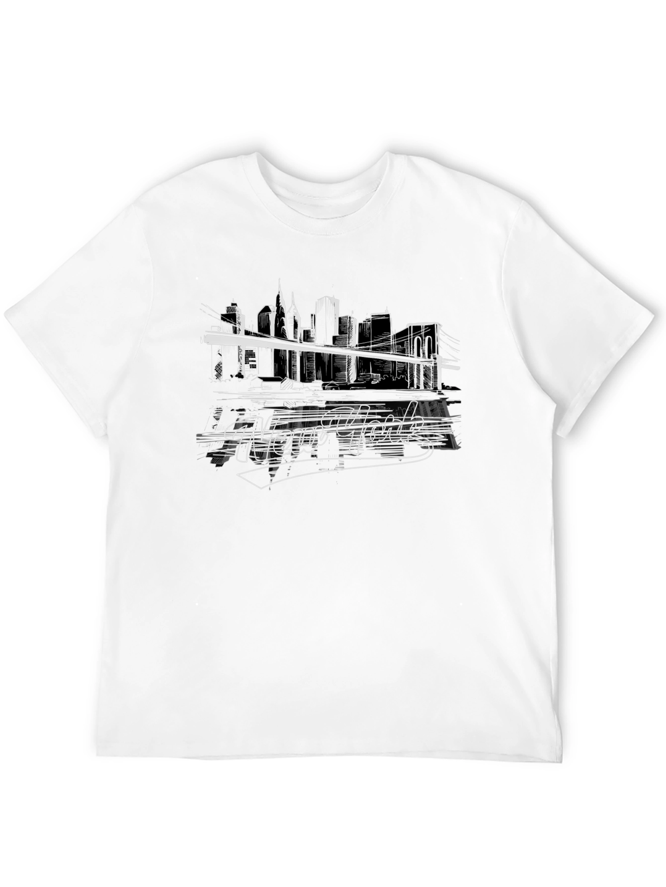 New York Skyline Graphic Tee - Black