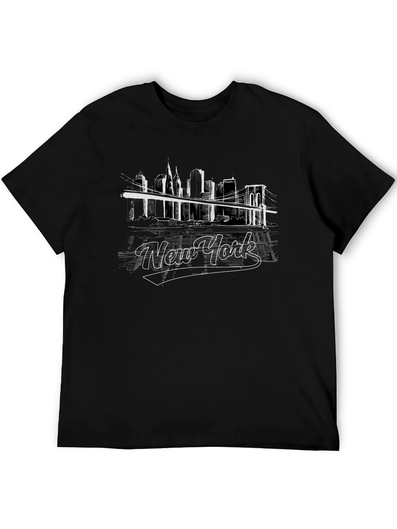New York Skyline Graphic Tee - Black