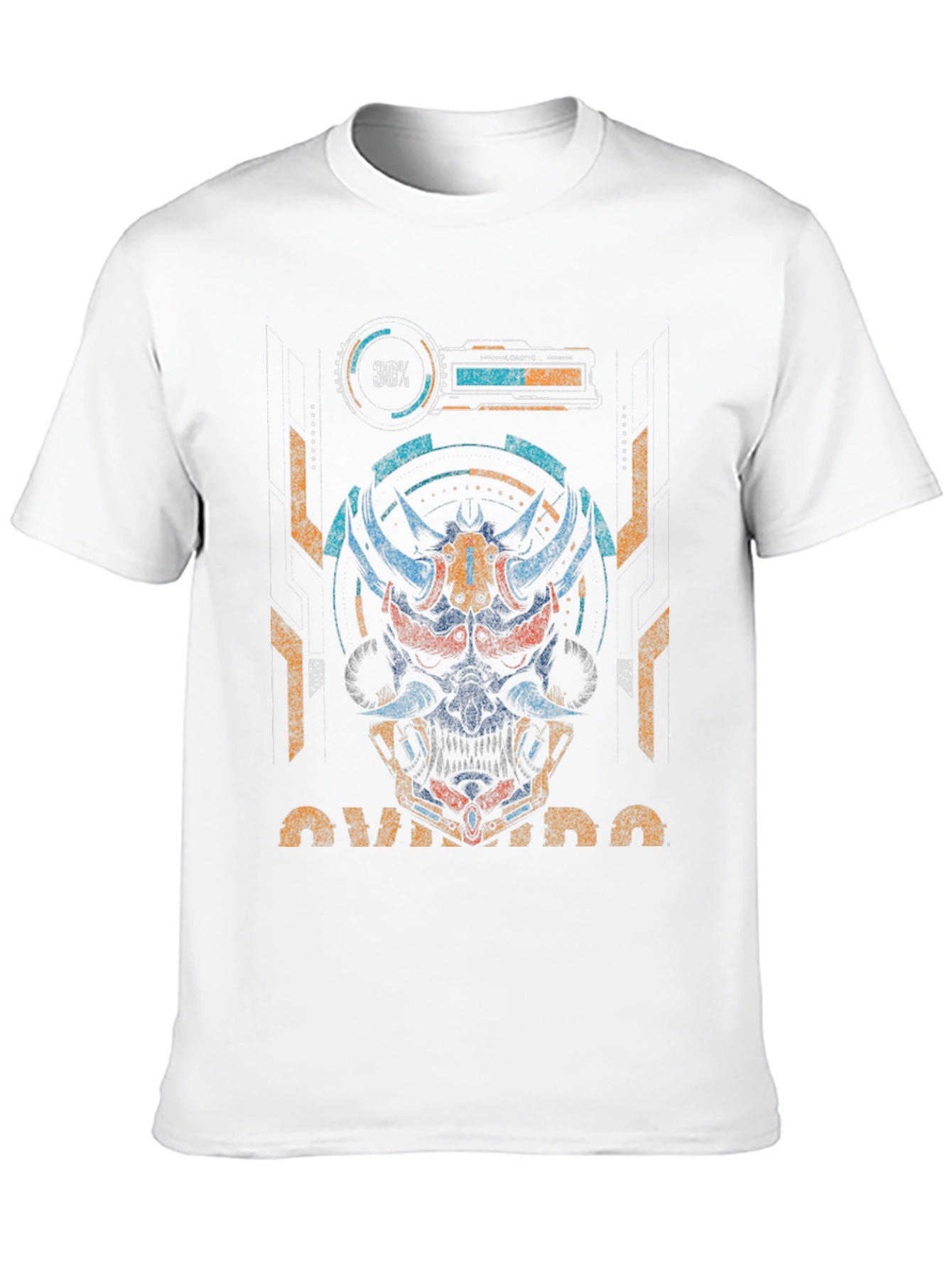 Cyberpunk Oni Mask Graphic Tee - Unique Streetwear Style