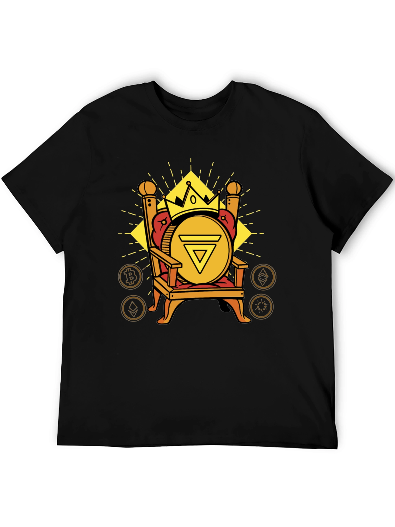 Crypto King T-Shirt - Bitcoin Throne Design