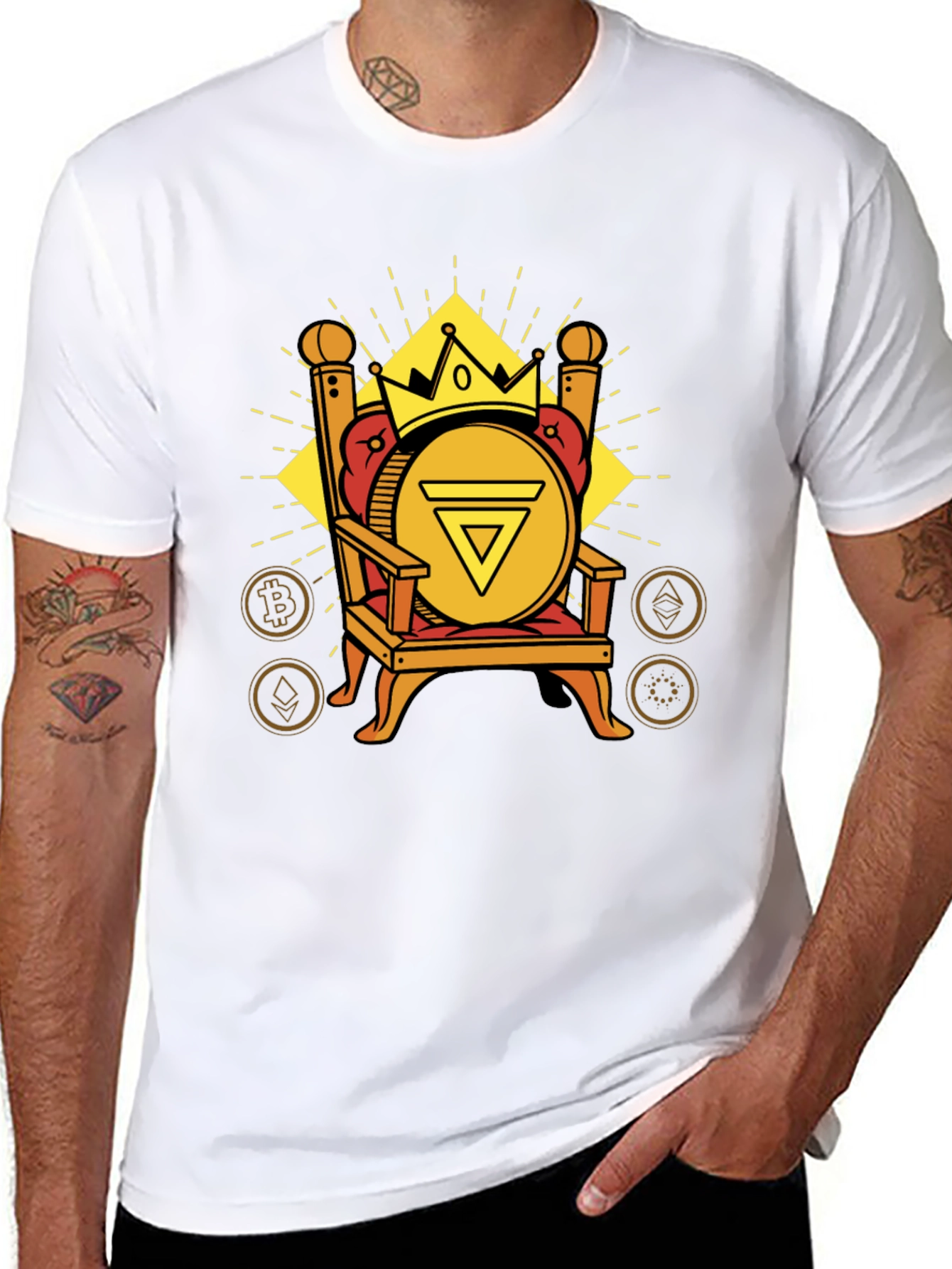 Crypto King T-Shirt - Bitcoin Throne Design