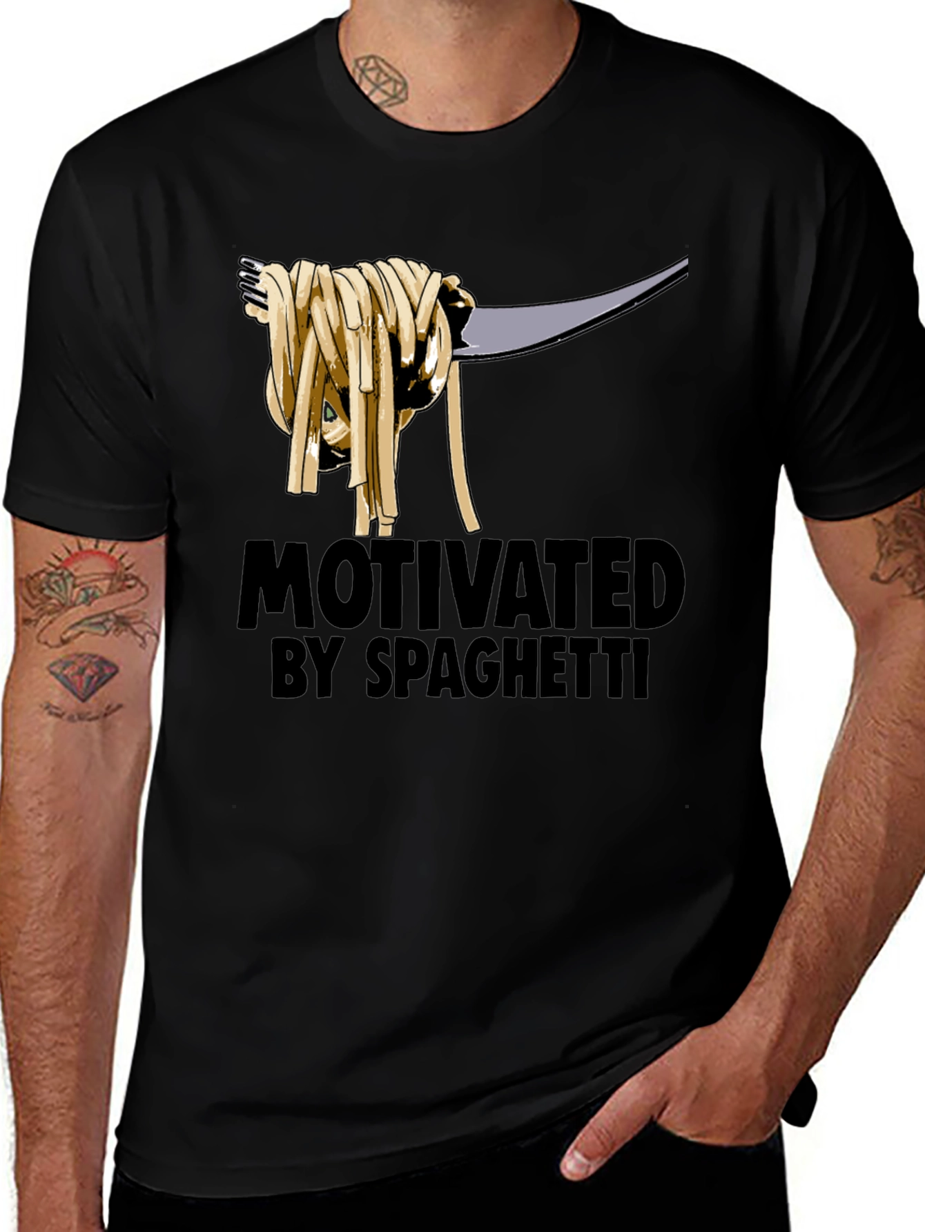Motivated by Spaghetti Graphic T-Shirt - Black