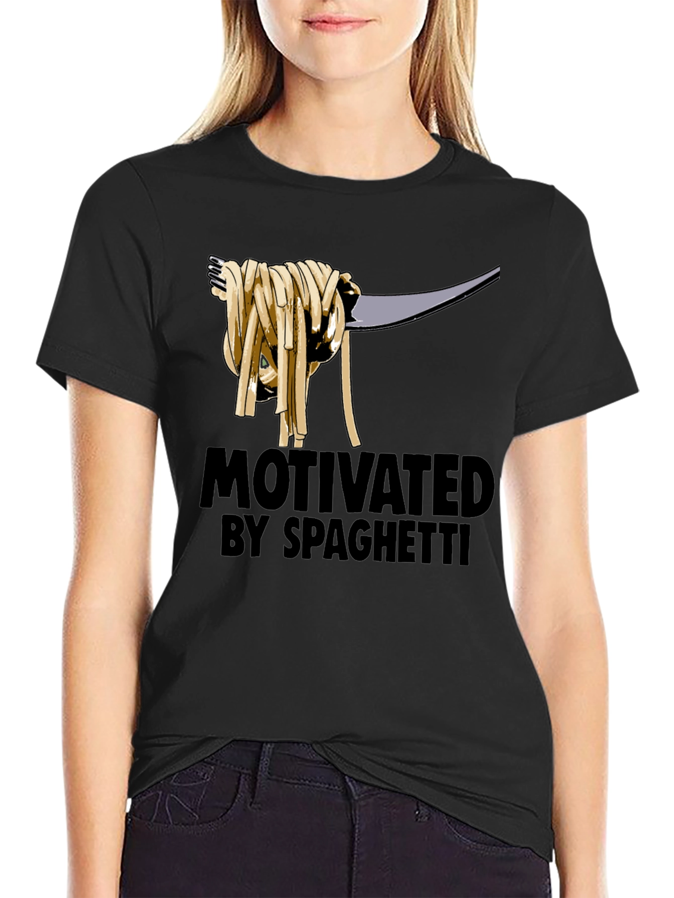 Motivated by Spaghetti Graphic T-Shirt - Black