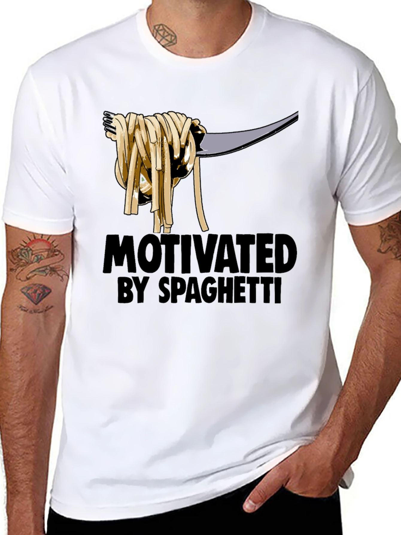 Motivated by Spaghetti Graphic T-Shirt - Black