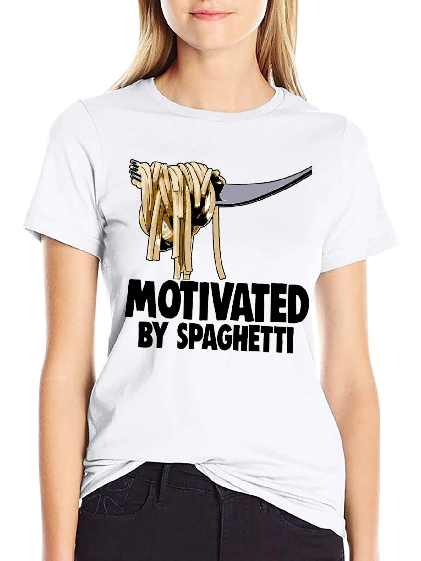 Motivated by Spaghetti Graphic T-Shirt - Black