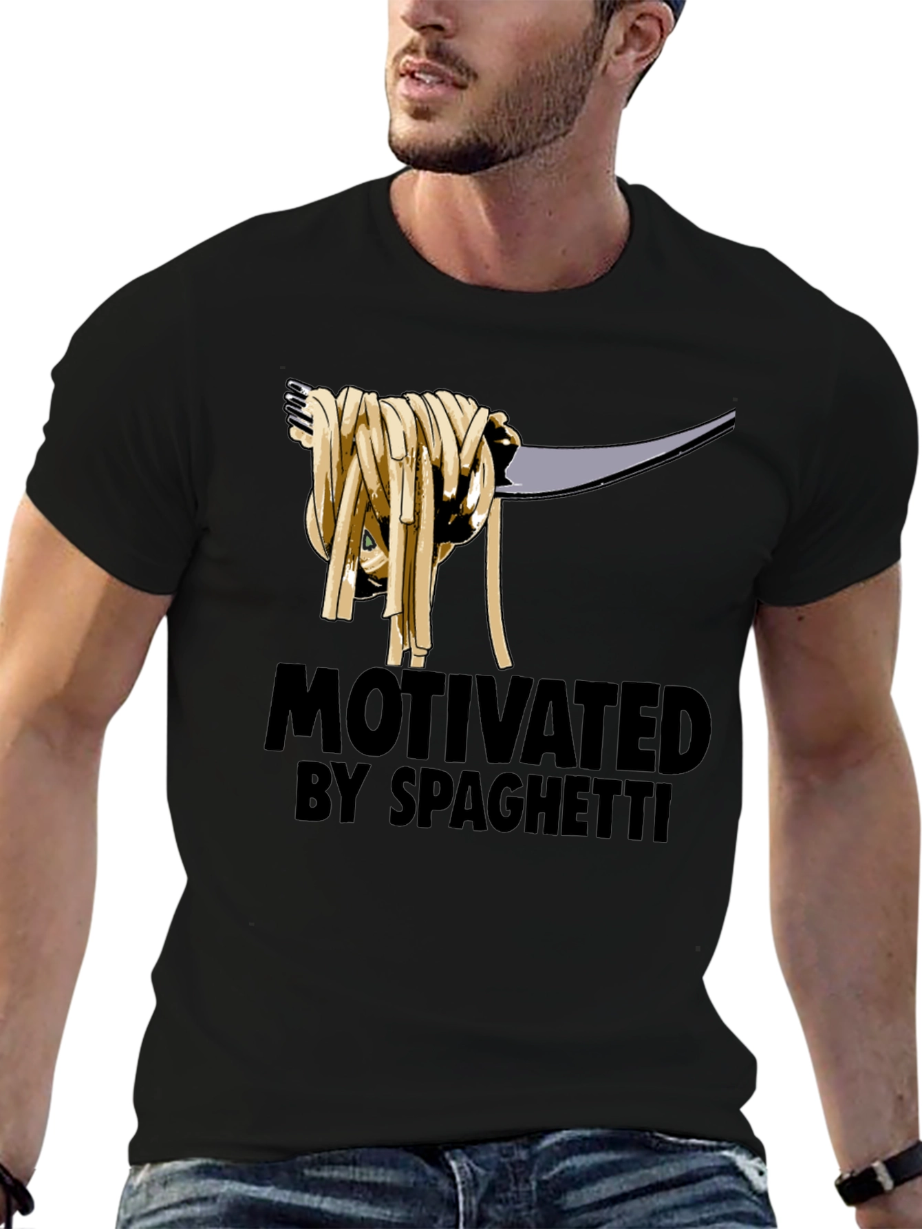 Motivated by Spaghetti Graphic T-Shirt - Black