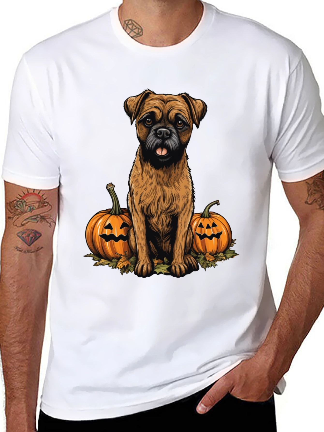Halloween Dog & Pumpkin Graphic Tee