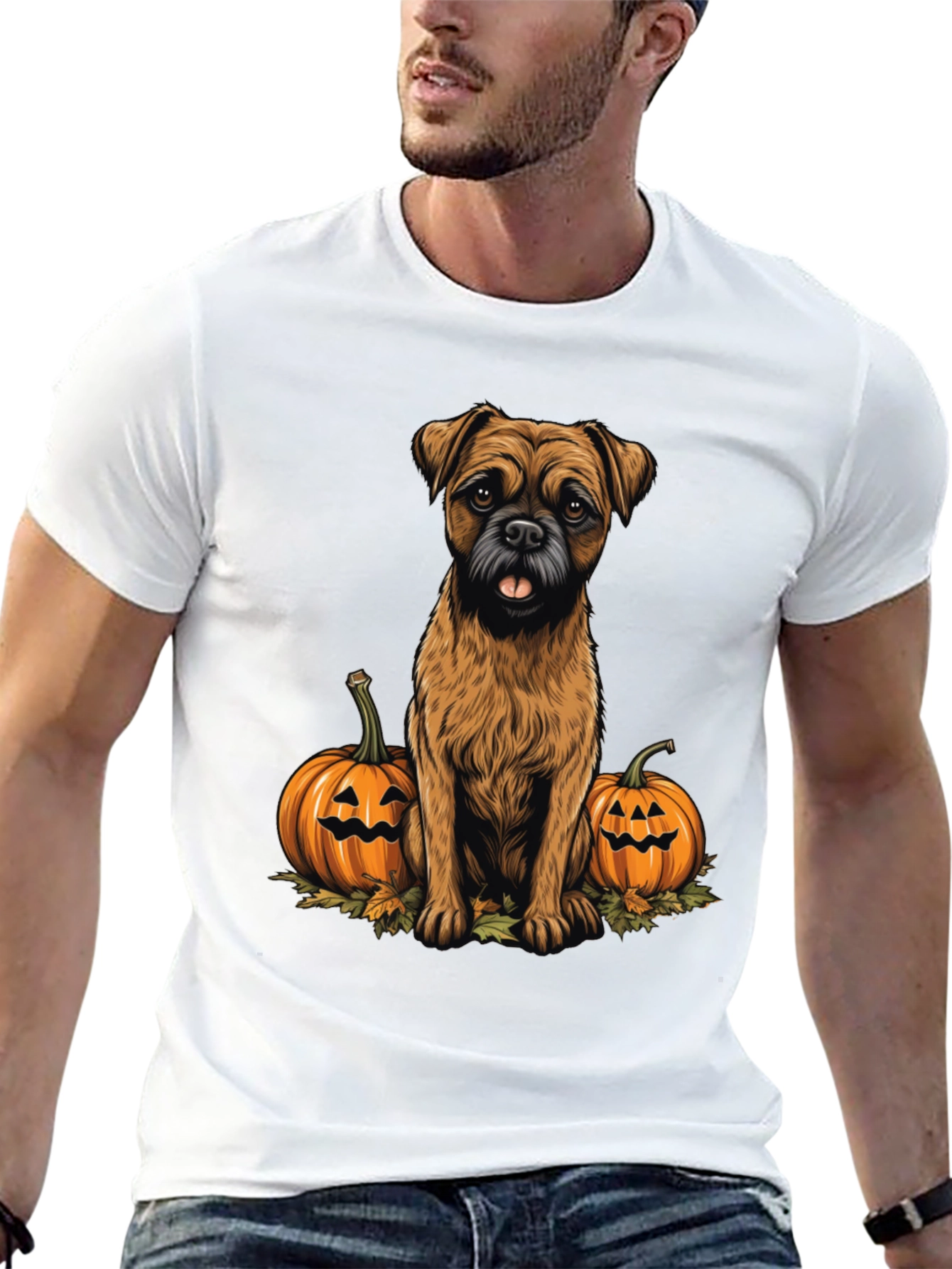 Halloween Dog & Pumpkin Graphic Tee