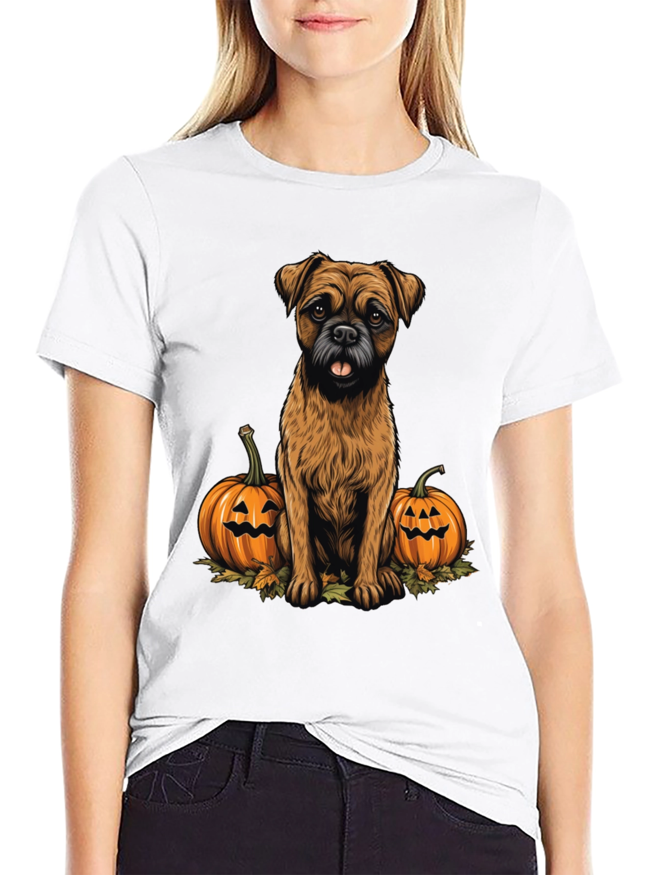 Halloween Dog & Pumpkin Graphic Tee