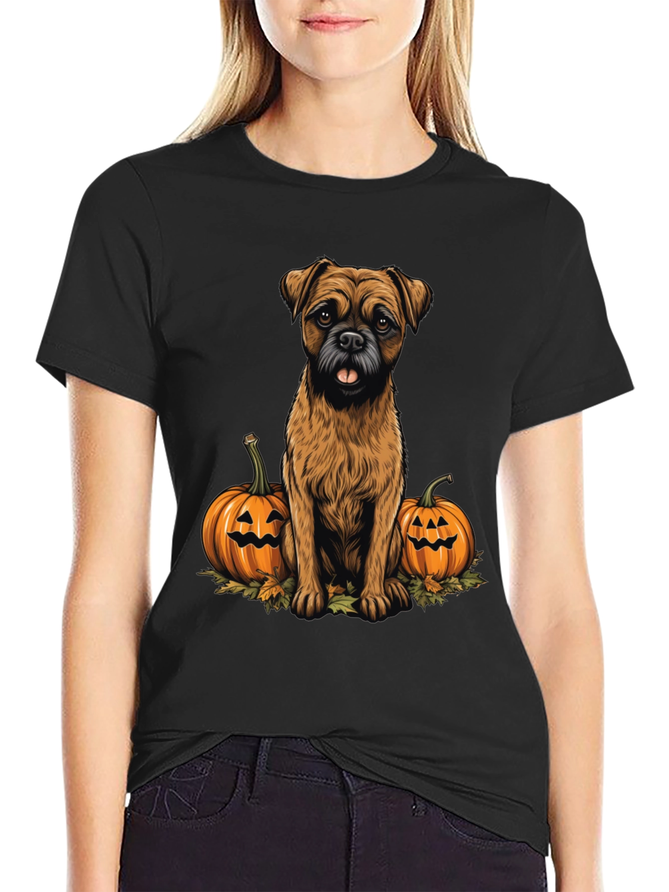 Halloween Dog & Pumpkin Graphic Tee