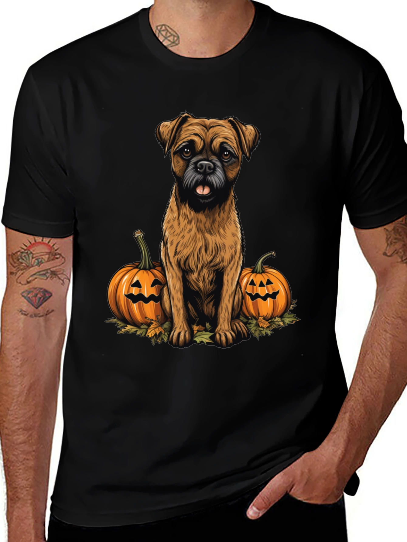 Halloween Dog & Pumpkin Graphic Tee